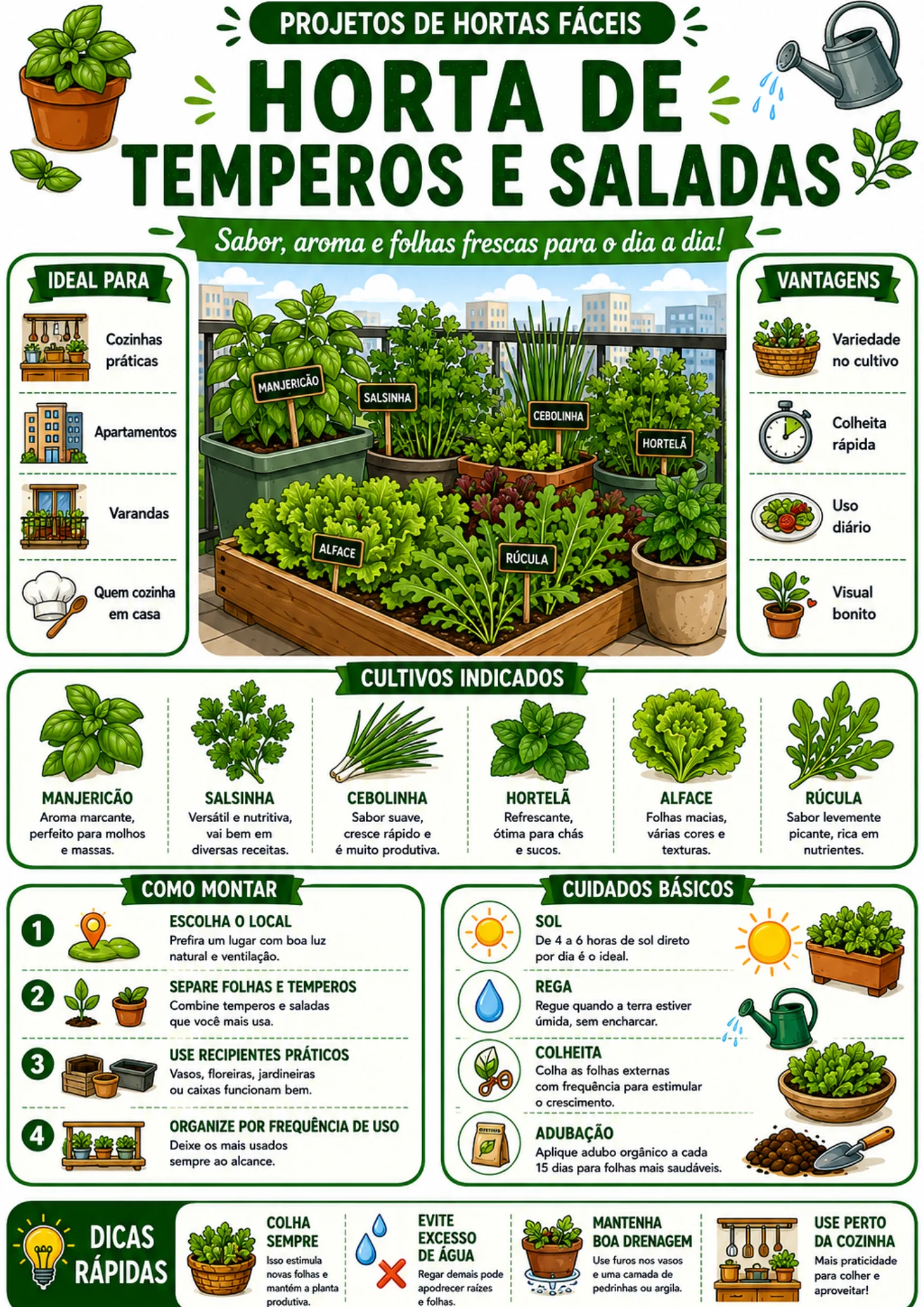 Página do guia: horta de temperos e saladas