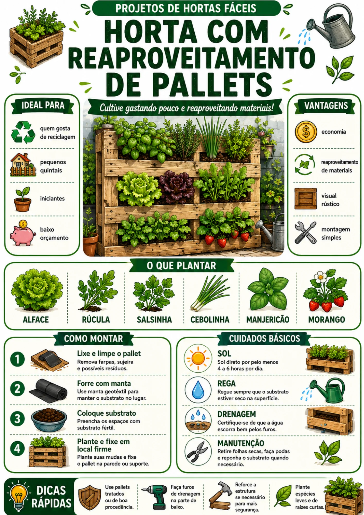 Página do guia: horta com reaproveitamento de pallets